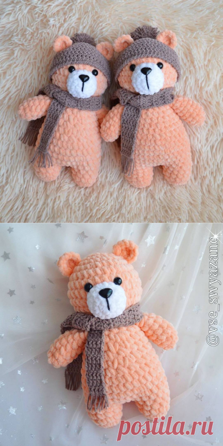 Плюшевый мишка Персик амигуруми | Hi amigurumi