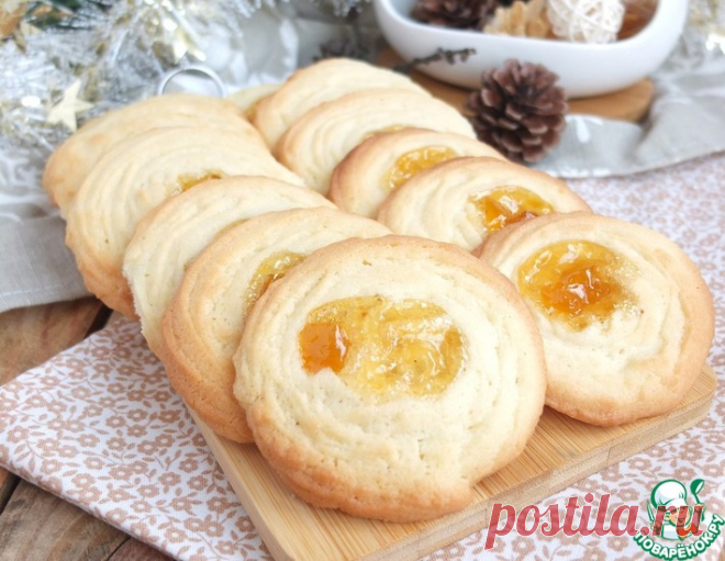 Ванильное печенье с джемом – кулинарный рецепт