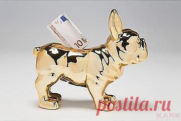 Копилка Standing Bulldog Gold :: Kare Design