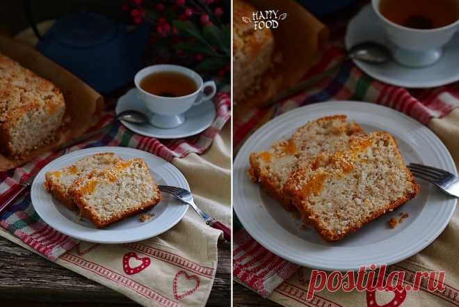 Постный кекс с кокосом, персиками и овсянкой