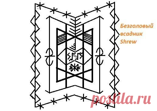 Безголовый всадник (порча!). 

Безголовый всадник - это порча на голову человека (как на мужчину так и на женщину) 

состав (если будете наносить руны в той послевательности,что я даю-не запутаетесь где что): 
МАННАЗ 
МАННАЗ ПЕР 
3 СТАНА 
3 ТУРИСАЗА 
3 ТУРИСАЗА ЗЕРК. 
СТАН 
6 ТЕЙВАЗОВ ПЕР 
6 ХАГАЛАЗОВ 
6 ХАГАЛАЗОВ ЗЕРК 

13 ПРЯМЫХ И ЗЕРК ТУРИСАЗОВ(ПО СТОРОНАМ БОЛЬШОГО СТАНА), КОТОРЫЕ ОБРАЗУЮТ 
12 ЙЕР 
ВЕРХ 6 ХАГАЛАЗОВ 
НИЗ 6 ХАГАЛАЗОВ 
2 МОРОК 
4 АНСУЗА ПЕР 
ДЯГАЗ + 2 ХАГА...