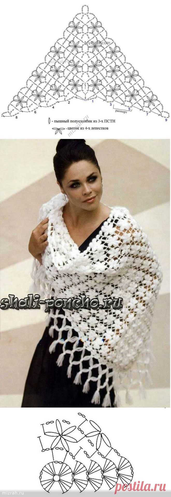 Фьори scialle крючком оптом - Picmia