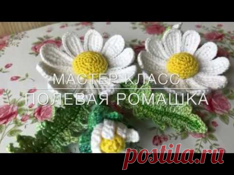 💖Мастер класс💖 «Полевая ромашка» тунисское вязание. Crochet flower pattern