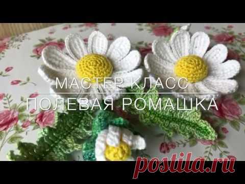 💖Мастер класс💖 «Полевая ромашка» тунисское вязание. Crochet flower pattern