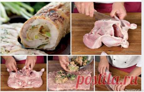 Фаршированный куриный рулет
