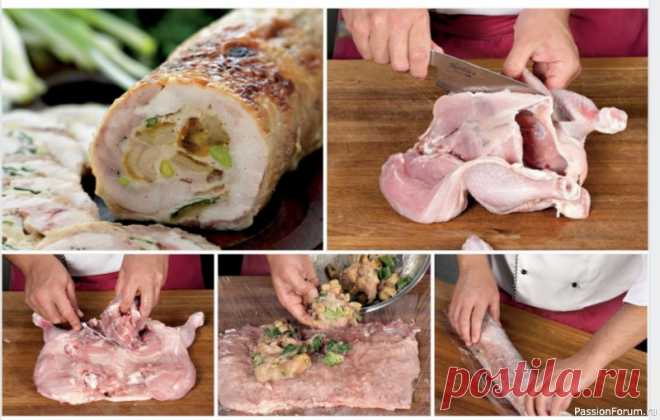 Фаршированный куриный рулет