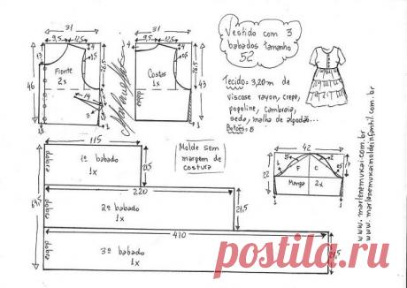 Выкройка летнего женского платья. Размеры евро от 36 до 52 (Шитье и крой) – Журнал Вдохновение Рукодельницы