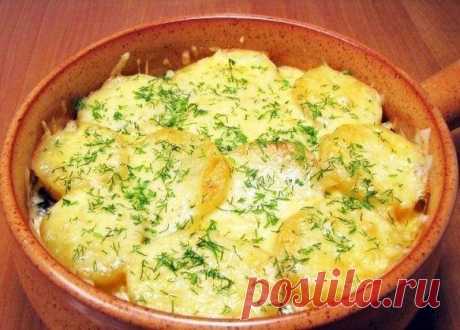 Запеканка с грибами и картофелем