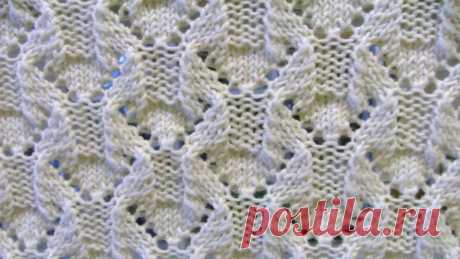 Ажурный узор спицами, схема с описанием, ВИДЕО - Мир интересов