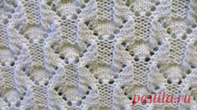 Ажурный узор спицами, схема с описанием, ВИДЕО - Мир интересов