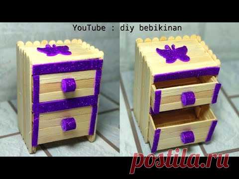 DIY - KREASI STIK ES KRIM || CARA MEMBUAT RAK MINI DARI STIK ES KRIM