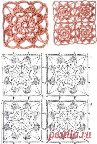 Вяжем много мотивов, соединяем их, и платье готово! И схемка есть