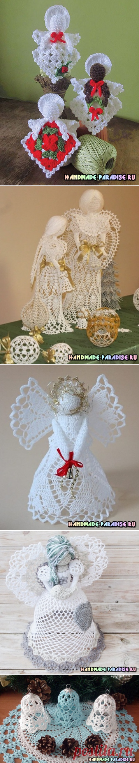 Рождественские ангелы и колокольчики крючком. » Женский Мир