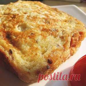 Гренки в омлете с сыром - BestCook