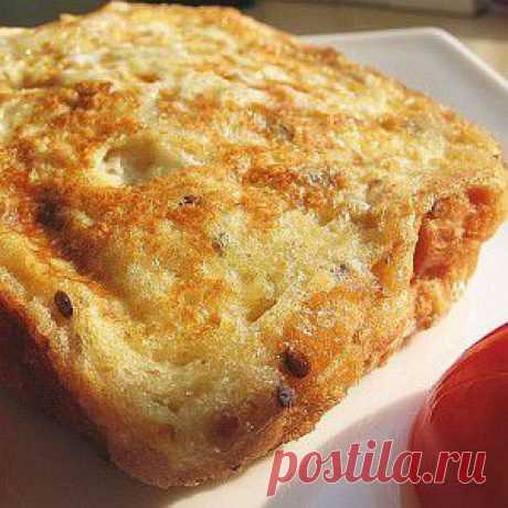 Гренки в омлете с сыром - BestCook