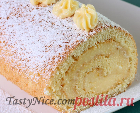 Бисквитный рулет с лимонным/апельсиновым кремом — Tasty nice