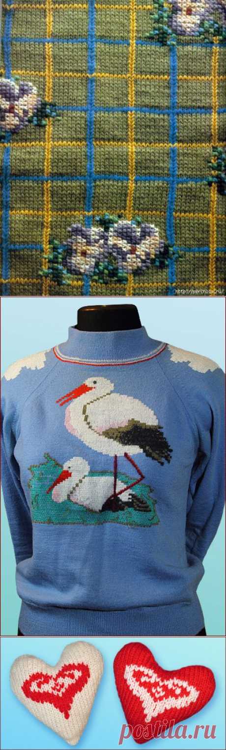 Как вышивать на вязаной одежде - основной трикотажный шов,советы и видео мк в помощь начинающим