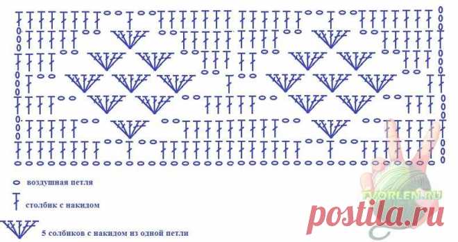 Узор Ромбы крючком - описание, схема, варианты использования