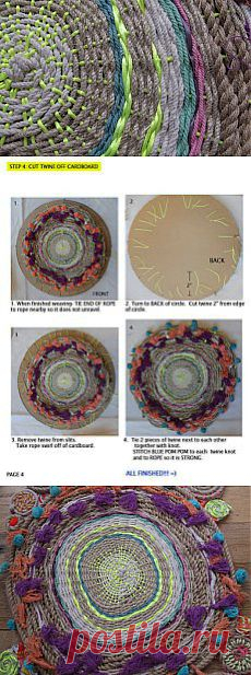 Плетеный коврик | Креативные идеи - для дома, для сада, вязание, шитье, описание моделей