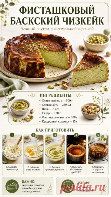 Фисташковый баскский чизкейк
