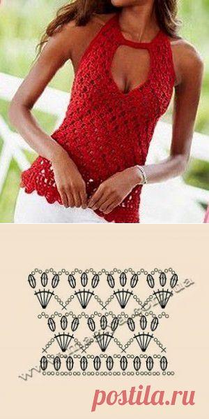Топ крючком схема. Ажурное вязание для женщин схемы | Laboratory household