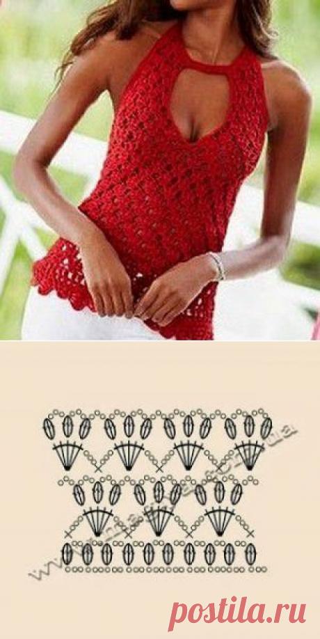 Топ крючком схема. Ажурное вязание для женщин схемы | Laboratory household