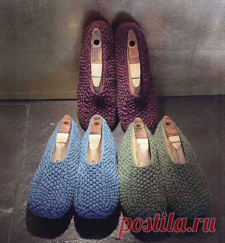 Тапочки с узором &quot;рис&quot; из журнала Filati Handknitting вязаные спицами | Strikky.ru