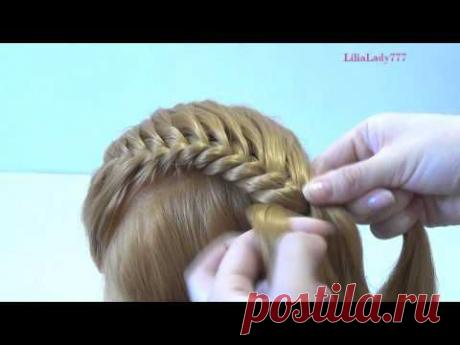 ▶ Вечерняя прическа с плетением. Плетение кос. Evening hairstyle with braids - YouTube