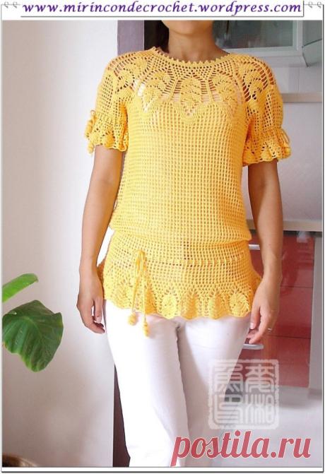Blusa Con Gráfico y Paso a Paso | Patrones Crochet, Manualidades y Reciclado
