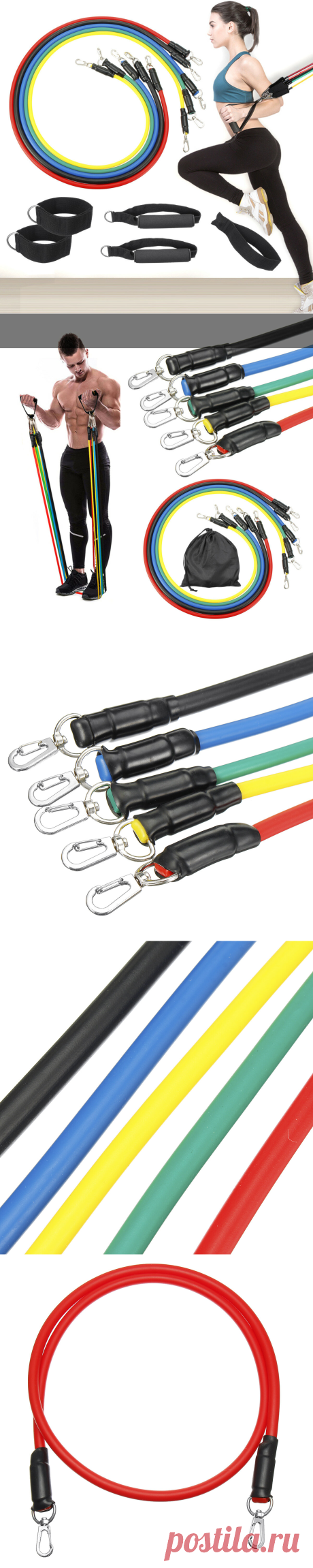 11pcs/set 10-30lbs resistance bands workout exercise fitness yoga loop belt elastic stretch band Sale - Banggood.com