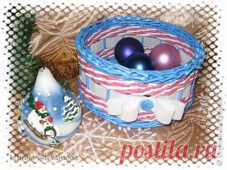 корзинка из бумажной лозы