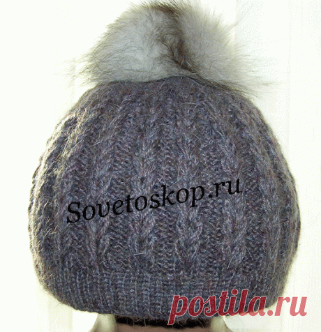 Шапка с узором «Колоски»