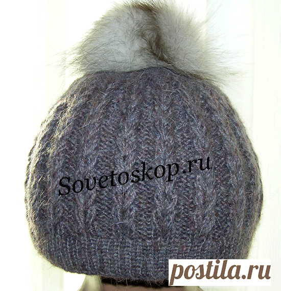 Шапка с узором «Колоски»