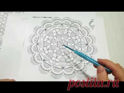 Как читать схемы вязания крючком. Вязание круглых схем Урок 223 Knitting in the round schemes