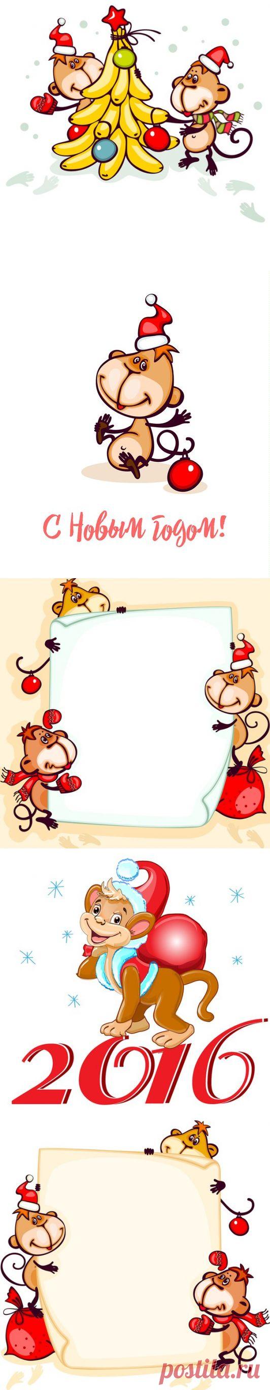 Картинки с новогодними обезьянками