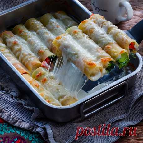 Каннеллони с грибами и овощами - Пошаговые рецепты, фото, видео на сайте Bonduelle.ru