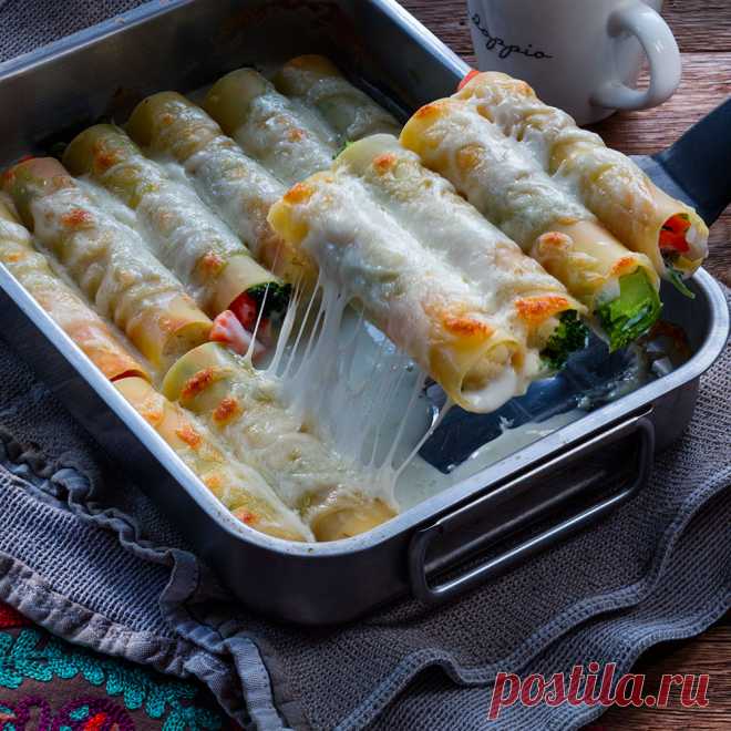 Каннеллони с грибами и овощами - Пошаговые рецепты, фото, видео на сайте Bonduelle.ru