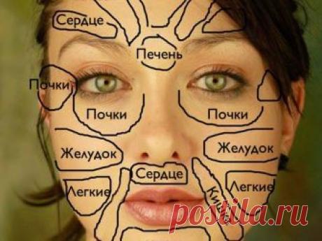 Ваше лицо расскажет обо всех болезнях организма. Посмотрите на эту карту...
