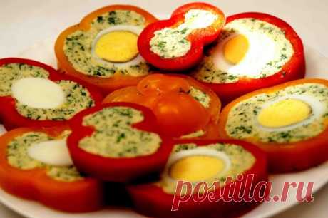 Эффектные колечки - закуска из фаршированного перца » Женский Мир