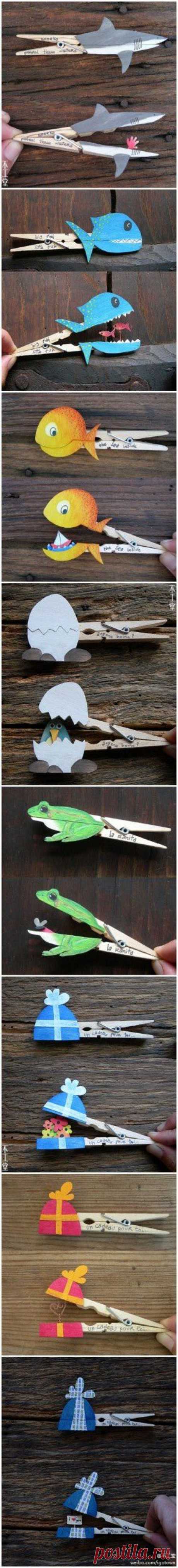 con pinzas | ♥ Pinzas de ropa / Clothespins