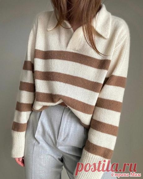 Пуловер-поло CHARLIE PULLOVER (Moreca knit). Спицы