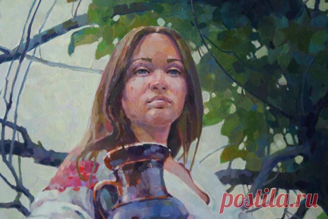 Девушка с кувшином холст, масло, 2017 год