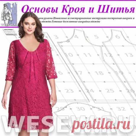 Выкройка платья в натуральную величину для полных Ог 124-128-132 см
Выкройка платья из эластичного кружевного полотна для женщин с обхватом груди 124-128-132см.