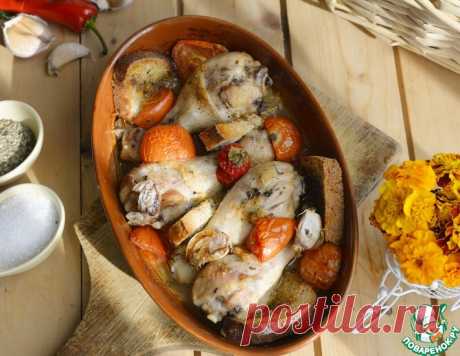 Ароматная курица, запечённая с хлебом – кулинарный рецепт