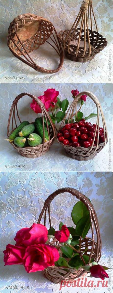 Плетеные вазочки-конфетницы.