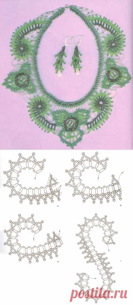 necklace and earrings beaded jewelry with their own hands, bead earrings scheme, | Laboratory household