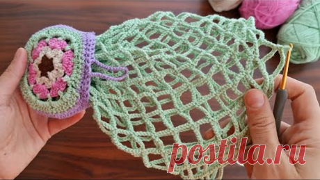 SURPRİSE 😉 Crochet mesh bag that does not take up space to make your work easier Tığ işi file çanta.