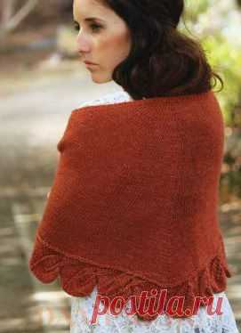 Маленькая шаль с каймой узором 