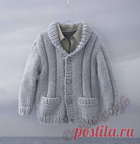 Жакет с шалевым воротником (д) 21*150 Phildar №5069