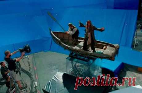 Секретные кадры с фильма «Пираты Карибского моря» до применения спецэффектов . Тут забавно !!!